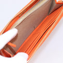 FENDI Long Wallet Leather Orange Silver Auth BA15216V-24