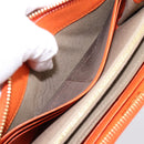 FENDI Long Wallet Leather Orange Silver Auth BA15216V-25