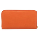 FENDI Long Wallet Leather Orange Silver Auth BA15216V-2