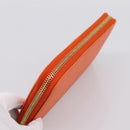 FENDI Long Wallet Leather Orange Silver Auth BA15216V-5