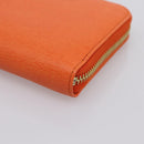 FENDI Long Wallet Leather Orange Silver Auth BA15216V-7