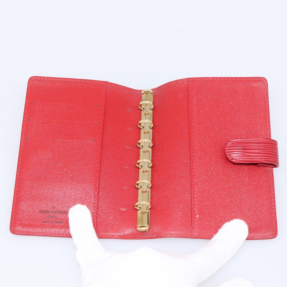 LOUIS VUITTON Epi Agenda PM Day Planner Cover Red R20057 LV Auth BA15220