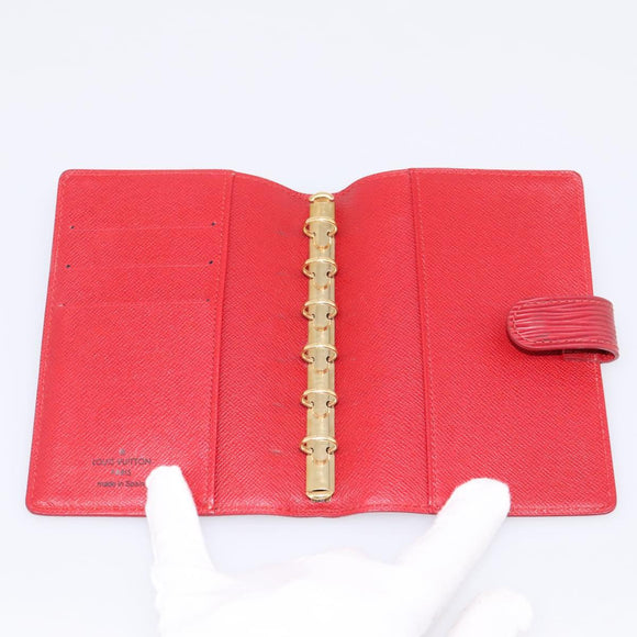 LOUIS VUITTON Epi Agenda PM Day Planner Cover Red R20057 LV Auth BA15221