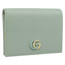 GUCCI GG Marmont Bifold Wallet Leather Green 790055 Auth BA15223M-1