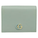 GUCCI GG Marmont Bifold Wallet Leather Green 790055 Auth BA15223M-13