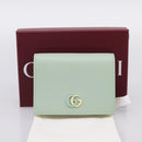 GUCCI GG Marmont Bifold Wallet Leather Green 790055 Auth BA15223M-12