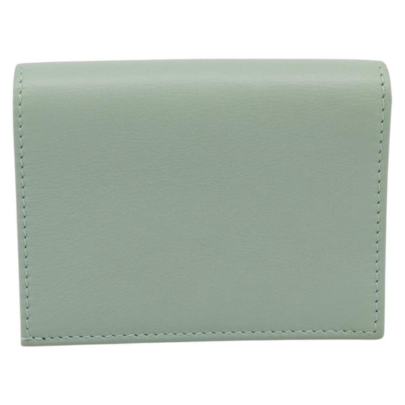 GUCCI GG Marmont Bifold Wallet Leather Green 790055 Auth BA15223M