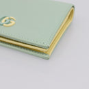 GUCCI GG Marmont Bifold Wallet Leather Green 790055 Auth BA15223M-7
