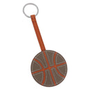 HERMES Basketball Key Ring Leather Orange Silver Auth BA15224V-1