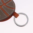 HERMES Basketball Key Ring Leather Orange Silver Auth BA15224V-11