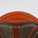 HERMES Basketball Key Ring Leather Orange Silver Auth BA15224V-13