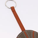 HERMES Basketball Key Ring Leather Orange Silver Auth BA15224V-5