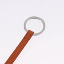 HERMES Basketball Key Ring Leather Orange Silver Auth BA15224V-9