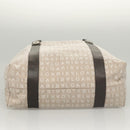 BVLGARI Logo Mania Tote Bag Canvas Beige Auth BA1523-10