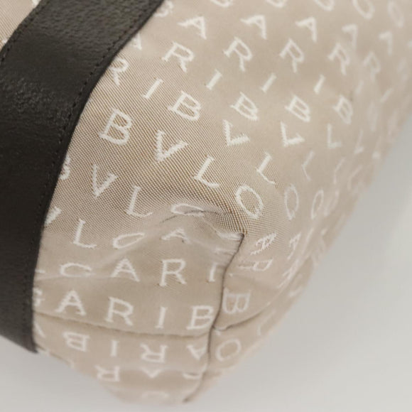 BVLGARI Logo Mania Tote Bag Canvas Beige Auth BA1523