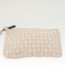 BVLGARI Logo Mania Tote Bag Canvas Beige Auth BA1523-22
