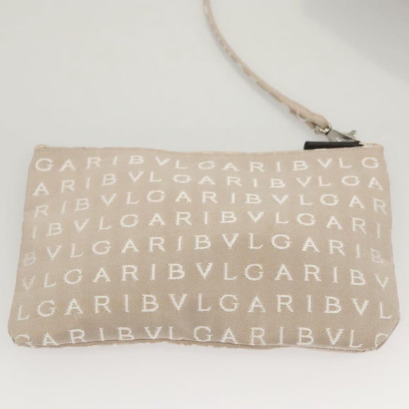 BVLGARI Logo Mania Tote Bag Canvas Beige Auth BA1523