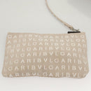 BVLGARI Logo Mania Tote Bag Canvas Beige Auth BA1523-23