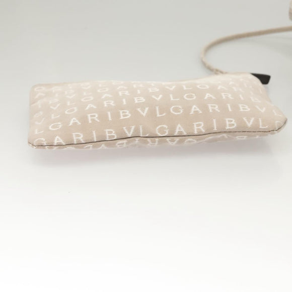 BVLGARI Logo Mania Tote Bag Canvas Beige Auth BA1523