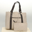 BVLGARI Logo Mania Tote Bag Canvas Beige Auth BA1523-12