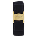 Salvatore Ferragamo Valletta Hair Clip Canvas Navy Gold Auth BA15230-2