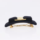 Salvatore Ferragamo Valletta Hair Clip Canvas Navy Gold Auth BA15230-5