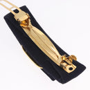 Salvatore Ferragamo Valletta Hair Clip Canvas Navy Gold Auth BA15230-7