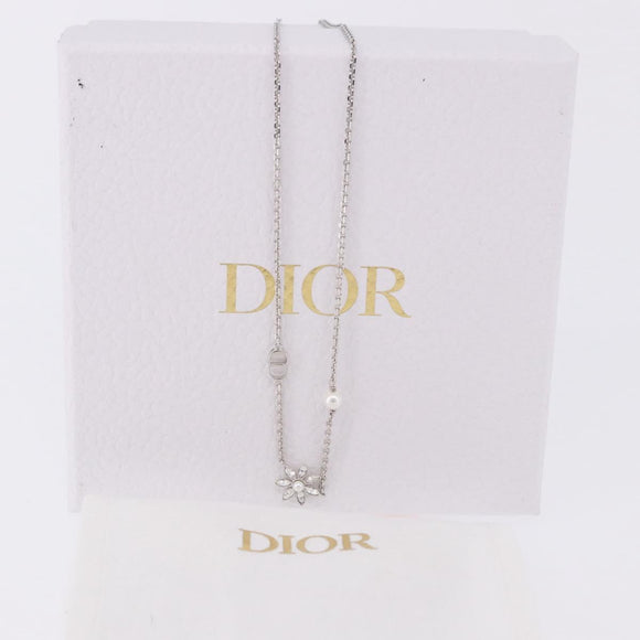 Christian Dior Necklace metal Silver Auth BA15231M