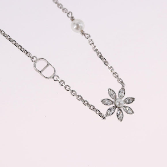 Christian Dior Necklace metal Silver Auth BA15231M