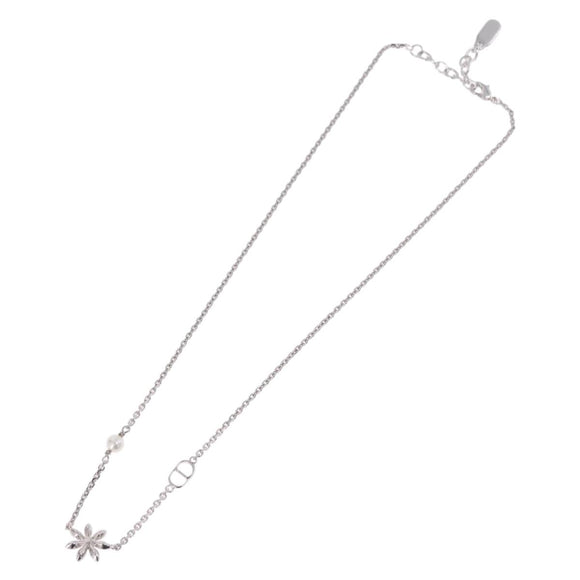 Christian Dior Necklace metal Silver Auth BA15231M