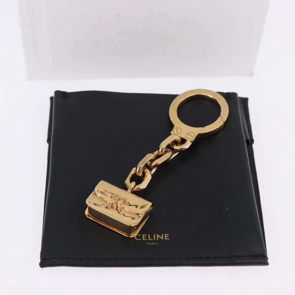 CELINE Triomphe Bag Charm metal Gold Auth BA15233V