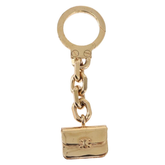 CELINE Triomphe Bag Charm metal Gold Auth BA15233V