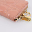 Christian Dior Lady Dior Long Wallet Patent leather Pink Auth BA15236V-10