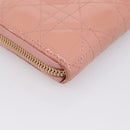 Christian Dior Lady Dior Long Wallet Patent leather Pink Auth BA15236V-11