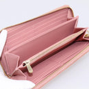 Christian Dior Lady Dior Long Wallet Patent leather Pink Auth BA15236V-14