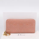 Christian Dior Lady Dior Long Wallet Patent leather Pink Auth BA15236V-24