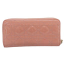 Christian Dior Lady Dior Long Wallet Patent leather Pink Auth BA15236V-3