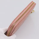 Christian Dior Lady Dior Long Wallet Patent leather Pink Auth BA15236V-6