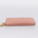 Christian Dior Lady Dior Long Wallet Patent leather Pink Auth BA15236V-7