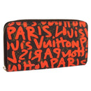 LOUIS VUITTON Monogram Graffiti Zippy Long Wallet Orange M93711 LV Auth BA15238-1