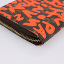 LOUIS VUITTON Monogram Graffiti Zippy Long Wallet Orange M93711 LV Auth BA15238-11