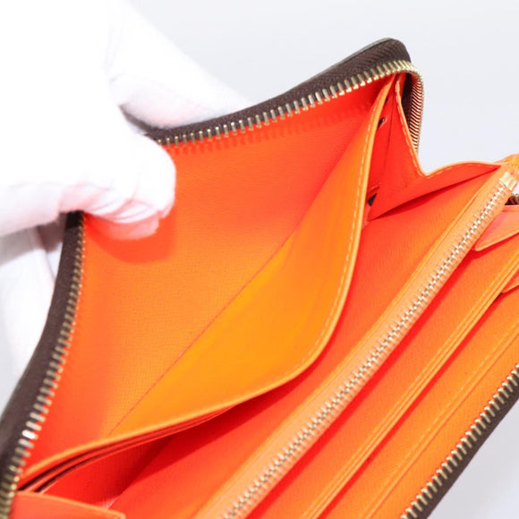LOUIS VUITTON Monogram Graffiti Zippy Long Wallet Orange M93711 LV Auth BA15238