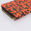 LOUIS VUITTON Monogram Graffiti Zippy Long Wallet Orange M93711 LV Auth BA15238-9
