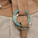 BVLGARI Chandra Hand Bag Canvas Beige Auth BA1524-17