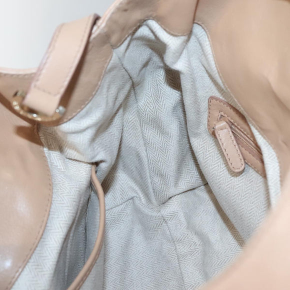 BVLGARI Chandra Hand Bag Canvas Beige Auth BA1524