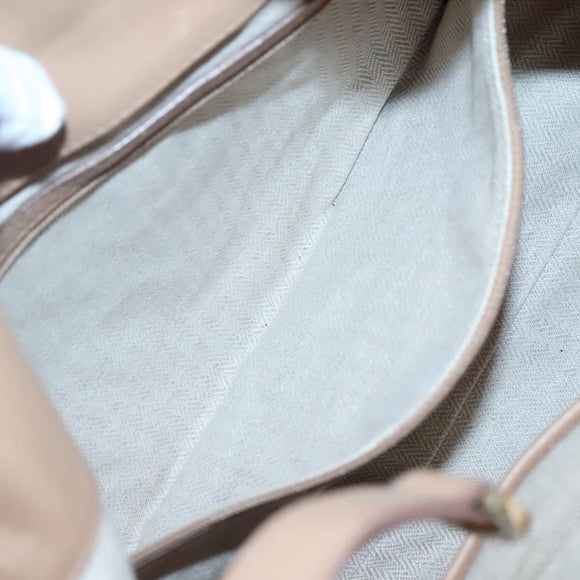 BVLGARI Chandra Hand Bag Canvas Beige Auth BA1524