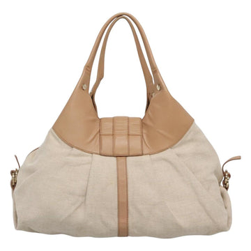 BVLGARI Chandra Hand Bag Canvas Beige Auth BA1524 - 0