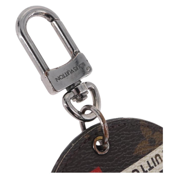 LOUIS VUITTON Monogram Porte Cles Round Monogram Logo Charm M68300 Auth BA15242