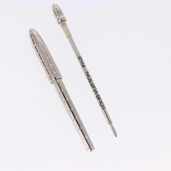 LOUIS VUITTON Styro Agenda Ballpoint Pen metal Silver LV Auth BA15245