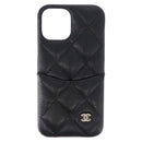 CHANEL iPhone11 iPhone Case Caviar Skin Black CC Auth BA15247V-2